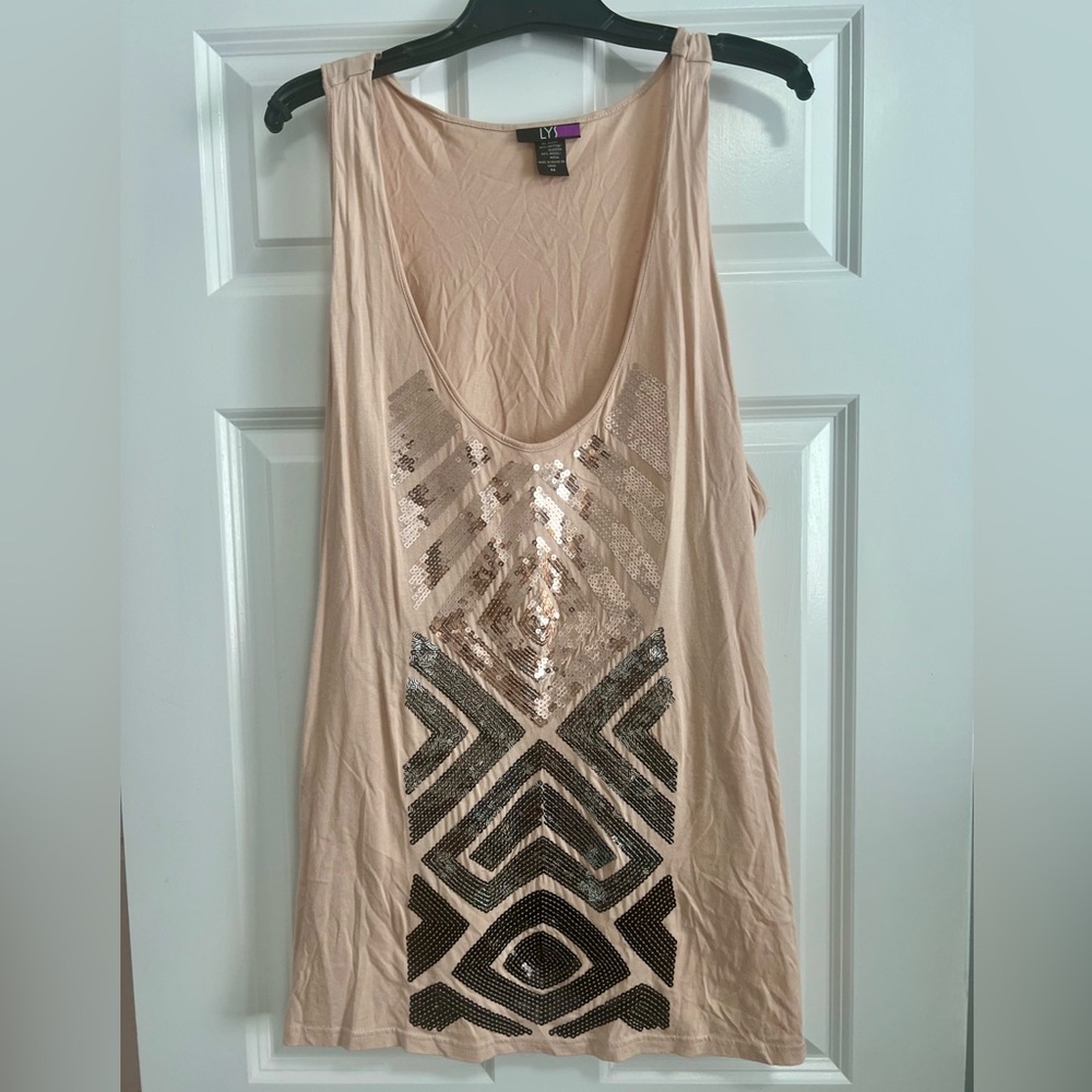 LYS Women's Sequin Tunic Tank Top